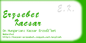 erzsebet kacsar business card